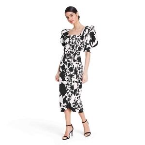 Christopher John Rogers Target Elegant Black & White Puff Sleeve Dress Size 0
